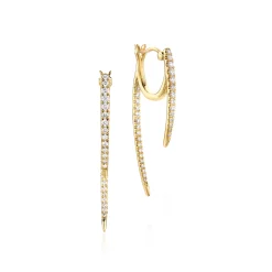 Discount Gabriel & Co. 14K Yellow Gold Tapered Diamond Threader Drop Earrings