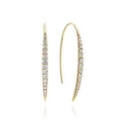 Sale Gabriel & Co. 14K Yellow Gold Tapered Diamond Fish Wire Drop Earrings