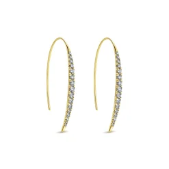 Sale Gabriel & Co. 14K Yellow Gold Tapered Diamond Fish Wire Drop Earrings