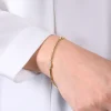 Clearance Gabriel & Co. 14K Yellow Gold Tennis Bracelet with Marquise Cluster Diamond Stations