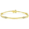 New Gabriel & Co. 14K Yellow Gold Tennis Bracelet with Bezel Set Diamond Stations