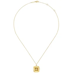 Discount Gabriel & Co. 14K Yellow Gold Textured Locket Necklace with Diamond Center