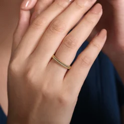 Gabriel & Co. 14K Yellow Gold Textured Stackable Ring