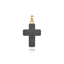 Discount Gabriel & Co. 14K Yellow Gold Titanium Cross Mens Pendant