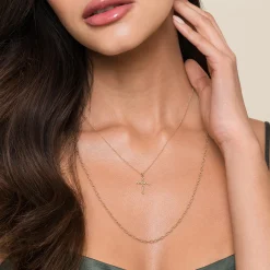Hot Gabriel & Co. 14K Yellow Gold Twisted Cross Pendant Necklace