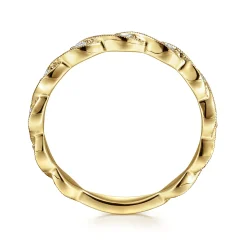 Outlet Gabriel & Co. 14K Yellow Gold Twisted Diamond Stackable Ring