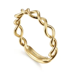 Online Gabriel & Co. 14K Yellow Gold Twisted Metal Stackable Ring