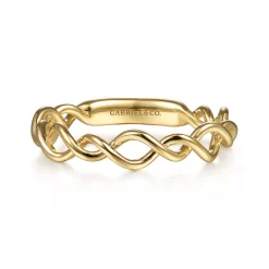 Online Gabriel & Co. 14K Yellow Gold Twisted Metal Stackable Ring