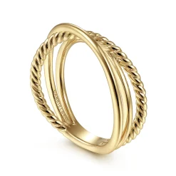 Online Gabriel & Co. 14K Yellow Gold Twisted Rope Criss Cross Ring