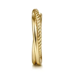 Best Gabriel & Co. 14K Yellow Gold Twisted Rope Criss Cross Ring