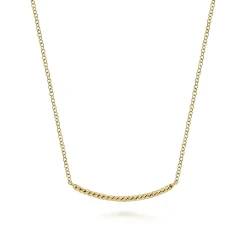 Sale Gabriel & Co. 14K Yellow Gold Twisted Rope Curved Bar Necklace