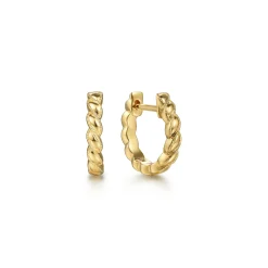 Best Gabriel & Co. 14K Yellow Gold Twisted Rope Huggies