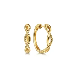 Sale Gabriel & Co. 14K Yellow Gold Twisted Rope Huggies