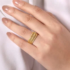 Discount Gabriel & Co. 14K Yellow Gold Twisted Rope Wide Ring Band