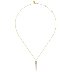 Sale Gabriel & Co. 18K Yellow Gold Vertical Diamond Bar Necklace