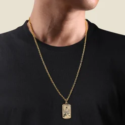Discount Gabriel & Co. 14K Yellow Gold Virgin Mary Jesus Men's Pendant