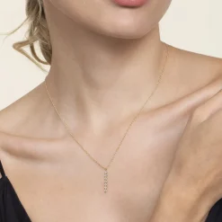 Online Gabriel & Co. 14K Yellow Gold White Sapphire Bar Necklace
