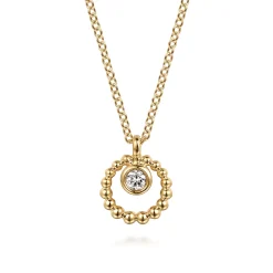 Online Gabriel & Co. 14K Yellow Gold White Sapphire Pendant Necklace-Bujukan