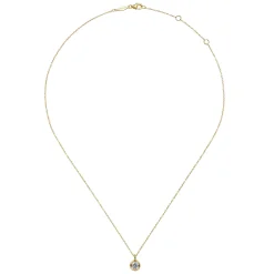 Best Gabriel & Co. 14K Yellow Gold White Sapphire Pendant Necklace