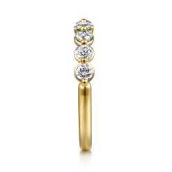 Gabriel & Co. 14K Yellow Gold White Sapphire Stackable Ring