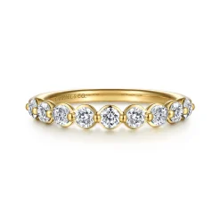 Gabriel & Co. 14K Yellow Gold White Sapphire Stackable Ring