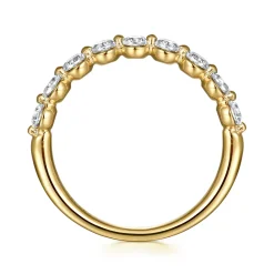 Gabriel & Co. 14K Yellow Gold White Sapphire Stackable Ring