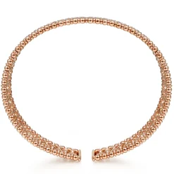 Discount Gabriel & Co. 14K Yellow Gold Wide Diamond Cage Cuff Bracelet