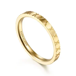 Gabriel & Co. 14K Yellow Gold X Pattern Stackable Ring