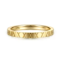 Gabriel & Co. 14K Yellow Gold X Pattern Stackable Ring