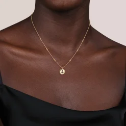 Sale Gabriel & Co. 14K Yellow Plain Gold Bujukan Anchor Medallion Necklace