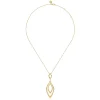 Sale Gabriel & Co. 14K Yellow Plain Gold Bujukan and Diamond Cut Texture Marquise Drop Necklace