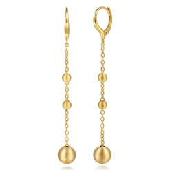 Gabriel & Co. 14K Yellow Plain Gold Bujukan Ball Leverback Drop Earrings