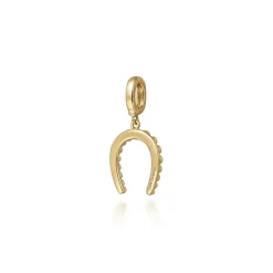 Sale Gabriel & Co. 14K Yellow Plain Gold Bujukan Horseshoe Charm Pendant With Detachable Bail