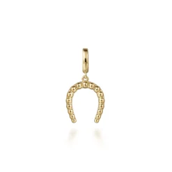 Sale Gabriel & Co. 14K Yellow Plain Gold Bujukan Horseshoe Charm Pendant With Detachable Bail