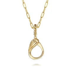 Best Gabriel & Co. 14K Yellow Plain Gold Bujukan Lock Charms With Detachable Bail