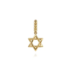 Sale Gabriel & Co. 14K Yellow Plain Gold Bujukan Star Of David Charm With Detachable Bail
