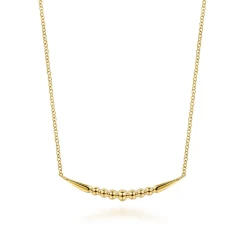 Sale Gabriel & Co. 14K Yellow Plain Gold Graduating Bujukan and Spike Bar Necklace