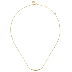 Sale Gabriel & Co. 14K Yellow Plain Gold Graduating Bujukan and Spike Bar Necklace
