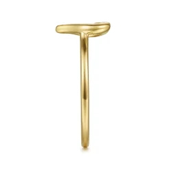 Hot Gabriel & Co. 14K Yellow Plain Gold Open Heart Ladies Ring