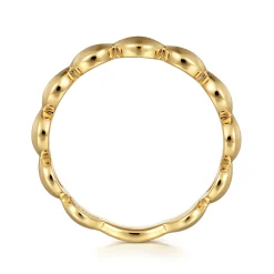 Best Gabriel & Co. 14K Yellow Plain Gold Scallop Stackable Ladies Ring