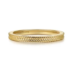 Discount Gabriel & Co. 14K Yellow Plain Gold Stackable Ring