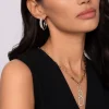 Outlet Gabriel & Co. 14K Yellow-White Chain Necklace with Geometric Pave Diamond Pendant