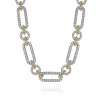 Best Gabriel & Co. 14K Yellow-White Chain Pave Link Necklace