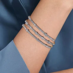 New Gabriel & Co. 14K Yellow White Gold Bujukan Diamond Bangle