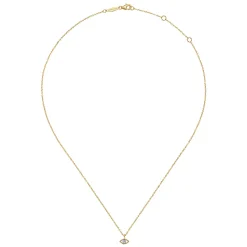 Discount Gabriel & Co. 14K Yellow-White Gold Diamond Evil Eye Pendant Necklace