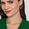 Discount Gabriel & Co. 14K Yellow-White Gold Oval Chain Twisted Rope Link Necklace with Diamond Pave