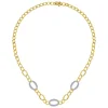 Online Gabriel & Co. 14K Yellow-White Gold Oval Chain Link Necklace with Diamond Pave