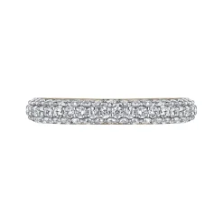 New Gabriel & Co. 14K Yellow-White Gold Pave Diamond Anniversary Band - 0.76 ct