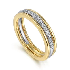 Online Gabriel & Co. 14K Yellow-White Gold Round Diamond Anniversary Band - 0.25 ct