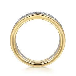Online Gabriel & Co. 14K Yellow-White Gold Round Diamond Anniversary Band - 0.25 ct